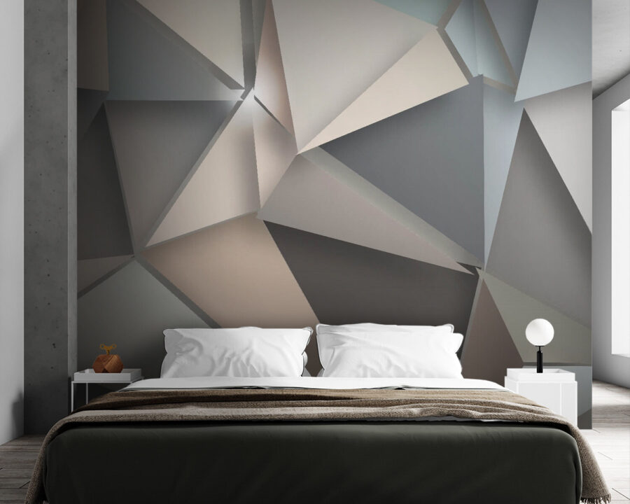 Abstract geometric shapes in soft colors.