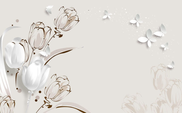 White tulips and butterflies u42642p 600x375 - White tulips and butterflies - tegory