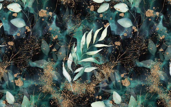 Elegant teal foliage with shimmering accents. Elegant teal foliage with shimmering accents.