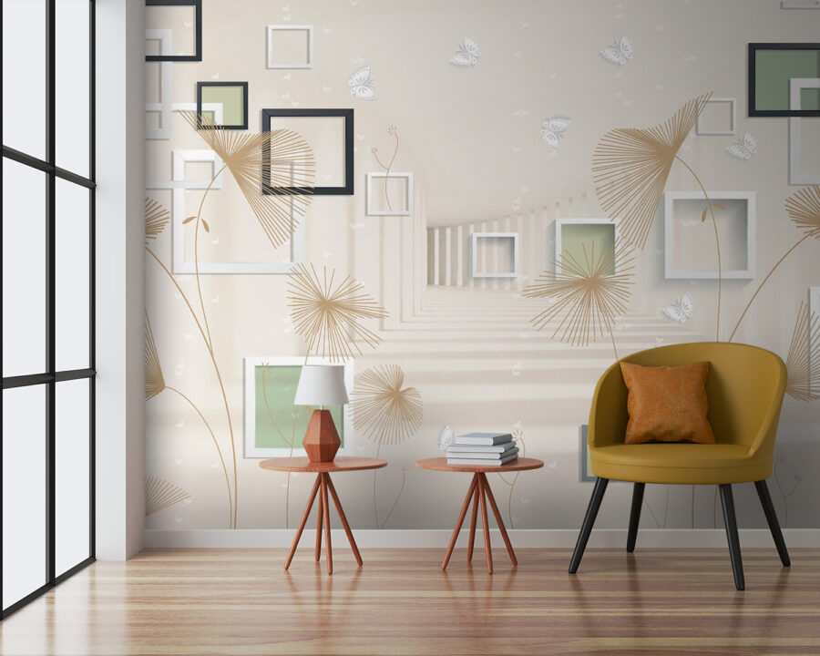 u40860pig3 900x720 - Wallpaper with white and brown flowers and butterflies - tegory