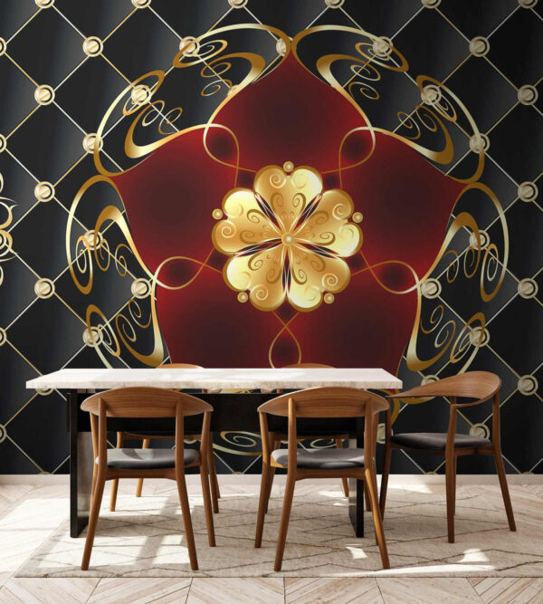 Elegant floral design on black background u40780pik1 600x667 - Elegant floral design on black background - tegory