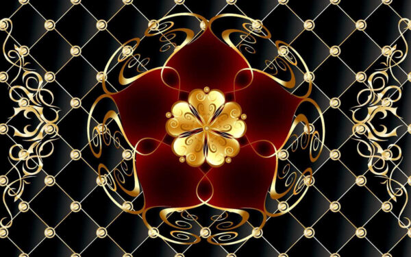 Elegant floral design on black background u40780p 600x375 - Elegant floral design on black background - tegory