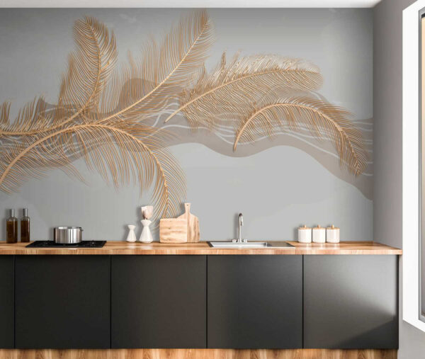 Elegant metallic feather illustration. Elegant metallic feather illustration.