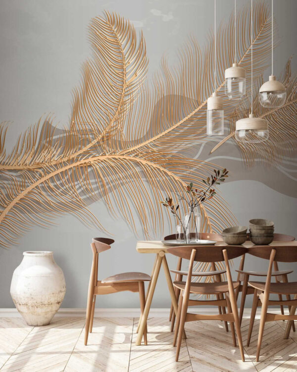 Elegant metallic feather illustration. Elegant metallic feather illustration.