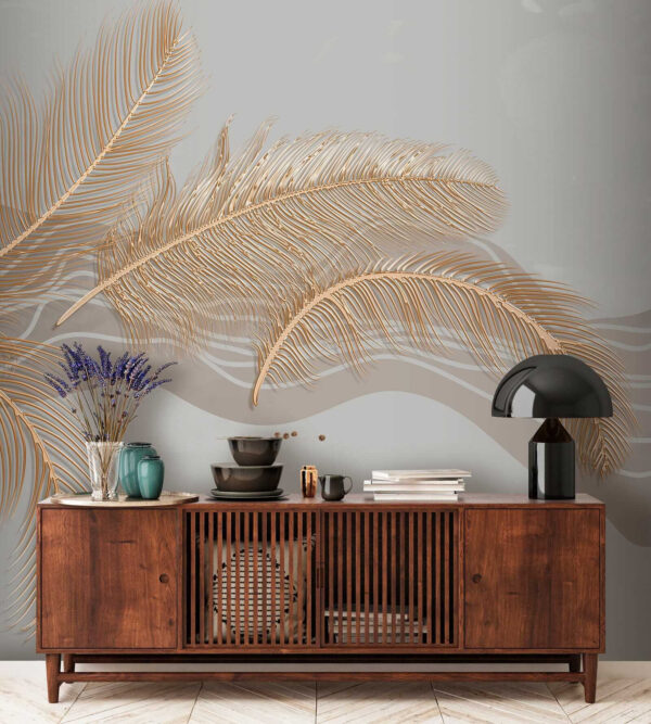 Elegant metallic feather illustration. Elegant metallic feather illustration.