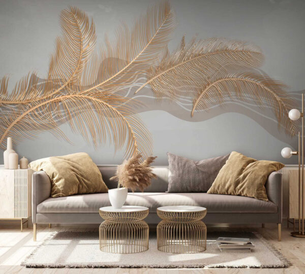 Elegant metallic feather illustration. Elegant metallic feather illustration.