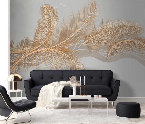 Elegant metallic feather illustration. Elegant metallic feather illustration.