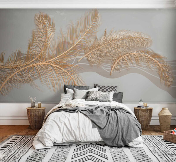 Elegant metallic feather illustration. Elegant metallic feather illustration.