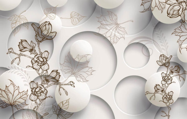 Wallpaper with circles and flowers u40267p 600x384 - Wallpaper with circles and flowers - tegory