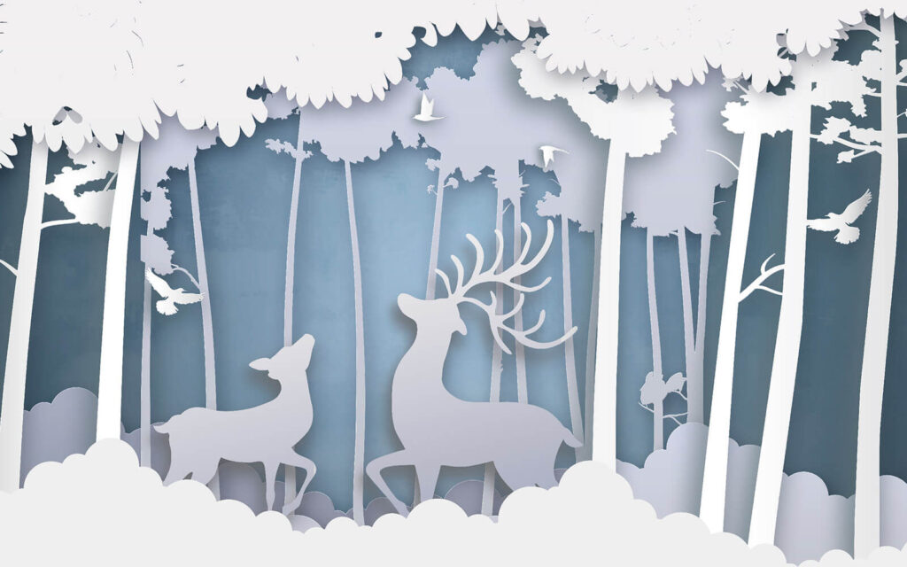 Paper cut out of a deer in a forest u39052p 1024x640 - Paper cut out of a deer in a forest - tegory