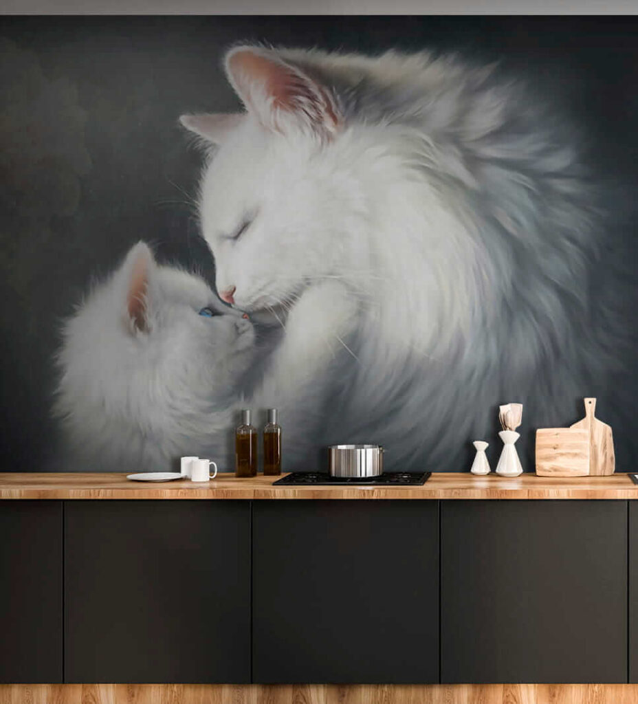 Cat and kitten kissing Cat and kitten kissing