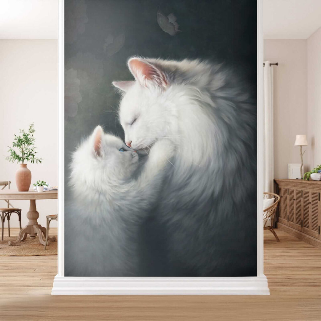 Cat and kitten kissing Cat and kitten kissing