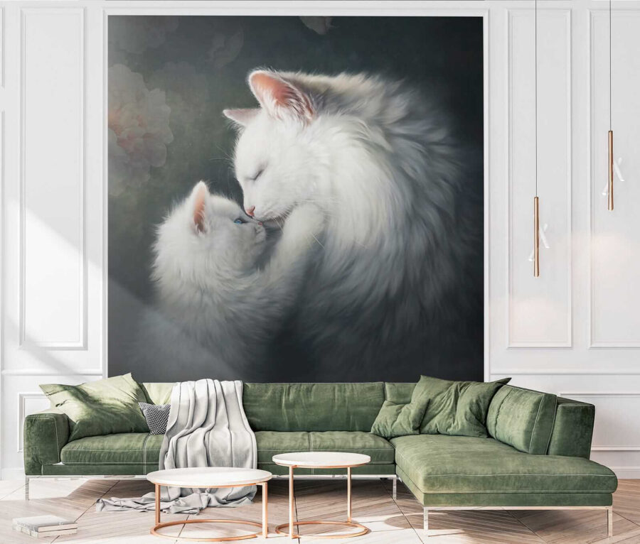 Cat and kitten kissing Cat and kitten kissing