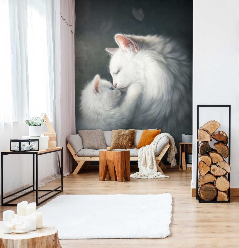 Cat and kitten kissing Cat and kitten kissing