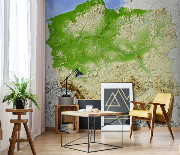 Map of poland with land and water u38506pig1m 600x514 - Map of poland with land and water - tegory
