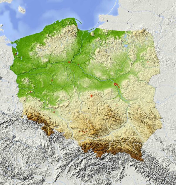 Map of poland with land and water u38506p 600x632 - Map of poland with land and water - tegory