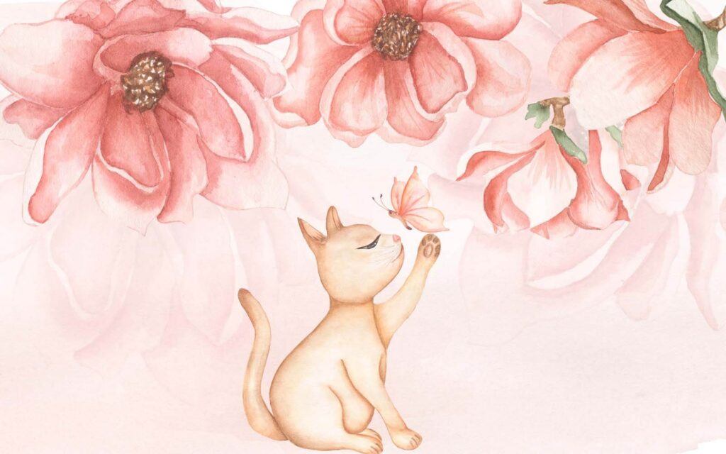 Cat with a butterfly on its paw u38414p 1024x640 - Cat with a butterfly on its paw - tegory