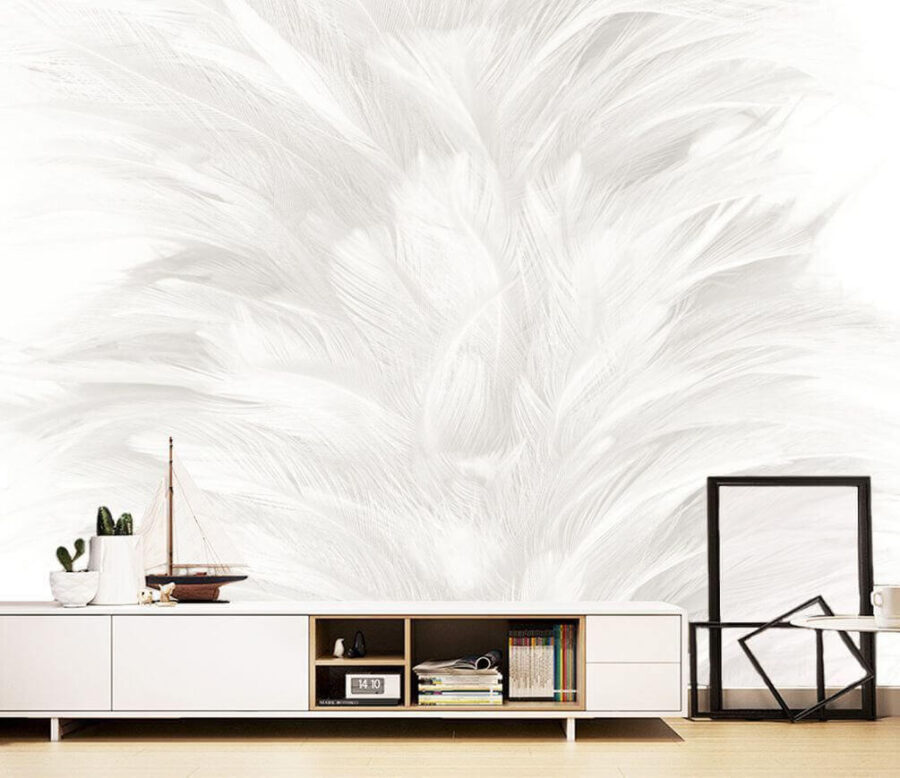 Wall murals Soft and delicate feather texture