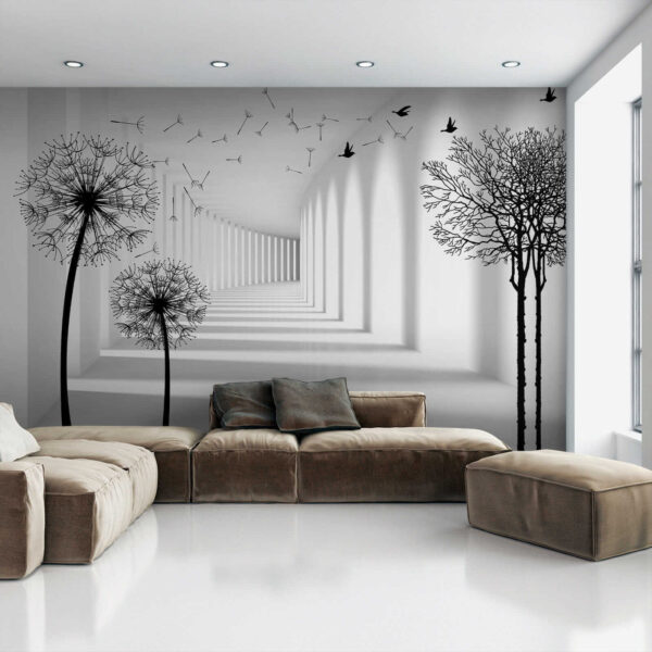 White room with trees and birds flying u37803pig1 600x600 - White room with trees and birds flying