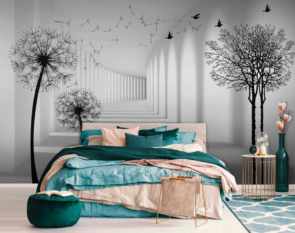 White room with trees and birds flying u37803pib4 1024x808 - White room with trees and birds flying