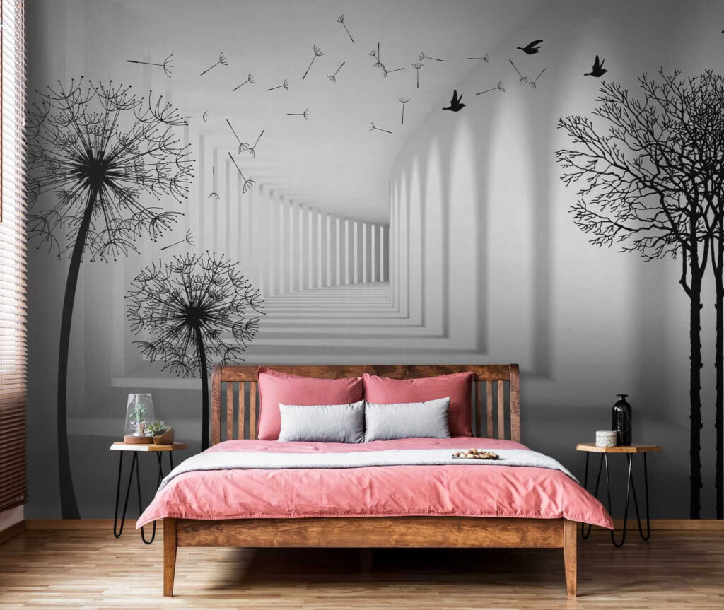 White room with trees and birds flying u37803pib3 1024x863 - White room with trees and birds flying