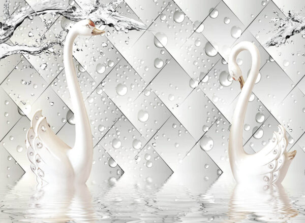 White swans in water u37125p 600x440 - White swans in water - tegory