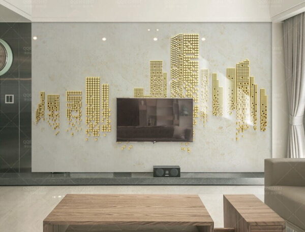 City skyline made out of small squares u36916pig1 600x457 - City skyline made out of small squares - tegory