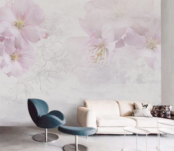 Wall murals Delicate blossoms dancing in the breeze Wall murals Delicate blossoms dancing in the breeze