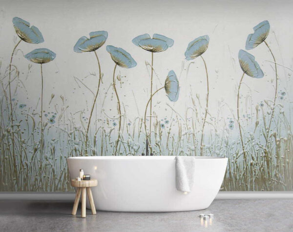 Painting of flowers in a field Painting of flowers in a field