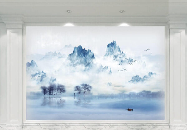 Landscape of a lake with trees and mountains in the background u34471pih1m 600x418 - Landscape of a lake with trees and mountains in the background - tegory