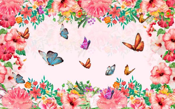 Group of butterflies and flowers u34199p 600x375 - Group of butterflies and flowers - tegory