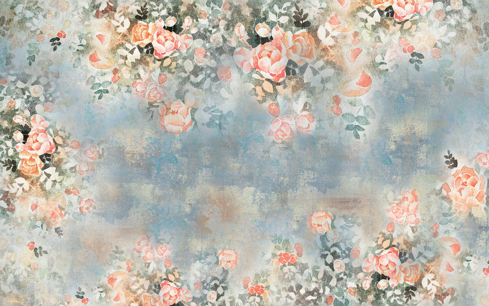 Painting of flowers and leaves u33804p - Painting of flowers and leaves - tegory