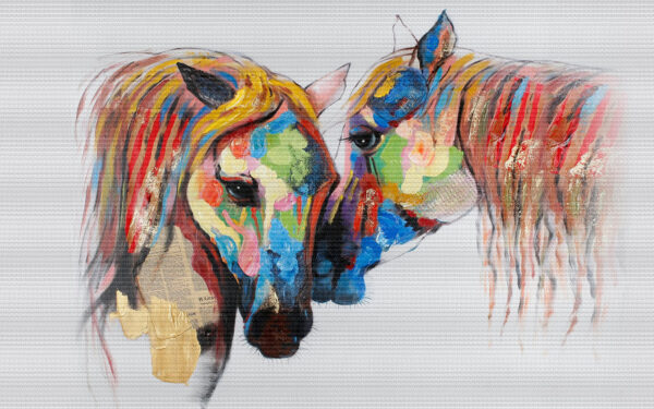Painting of horses with colorful paint on them u33647p 600x375 - Painting of horses with colorful paint on them - tegory
