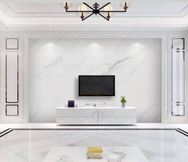 Wall murals White marble surface with black veins