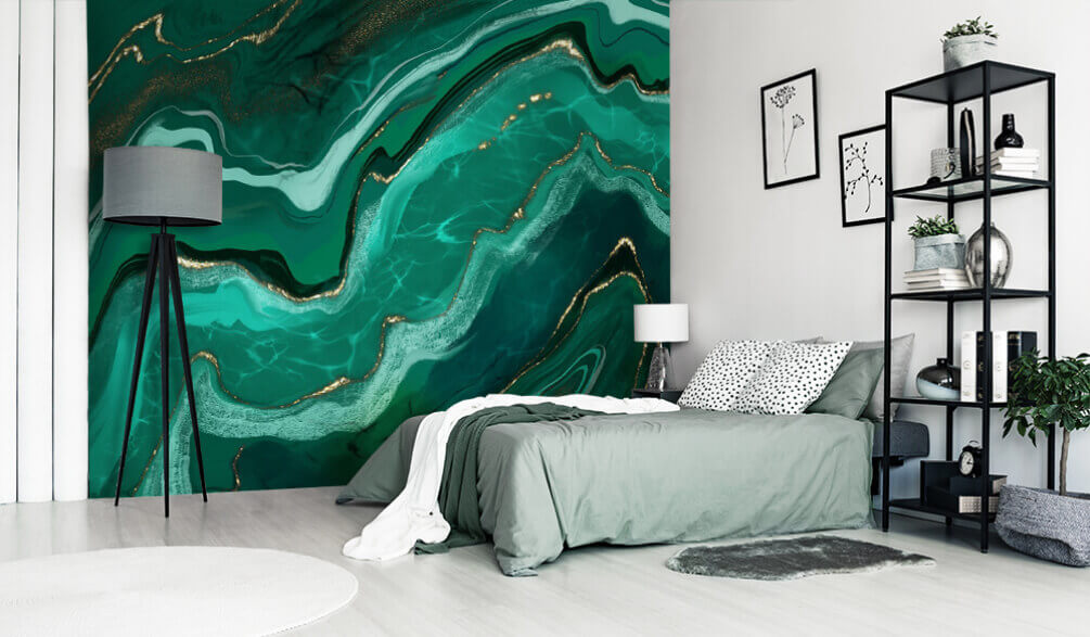 u33149pib1m - Abstract waves in shades of teal. - tegory