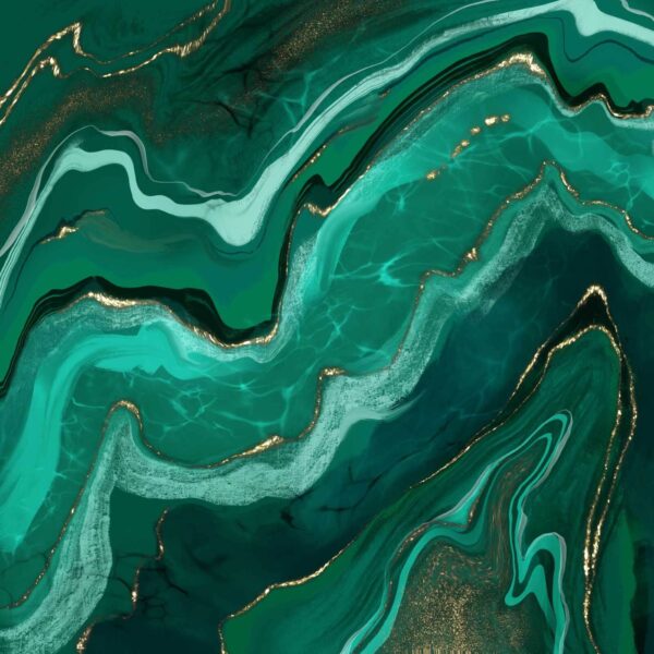 Abstract waves in shades of teal. u33149p 600x600 - Abstract waves in shades of teal. - tegory