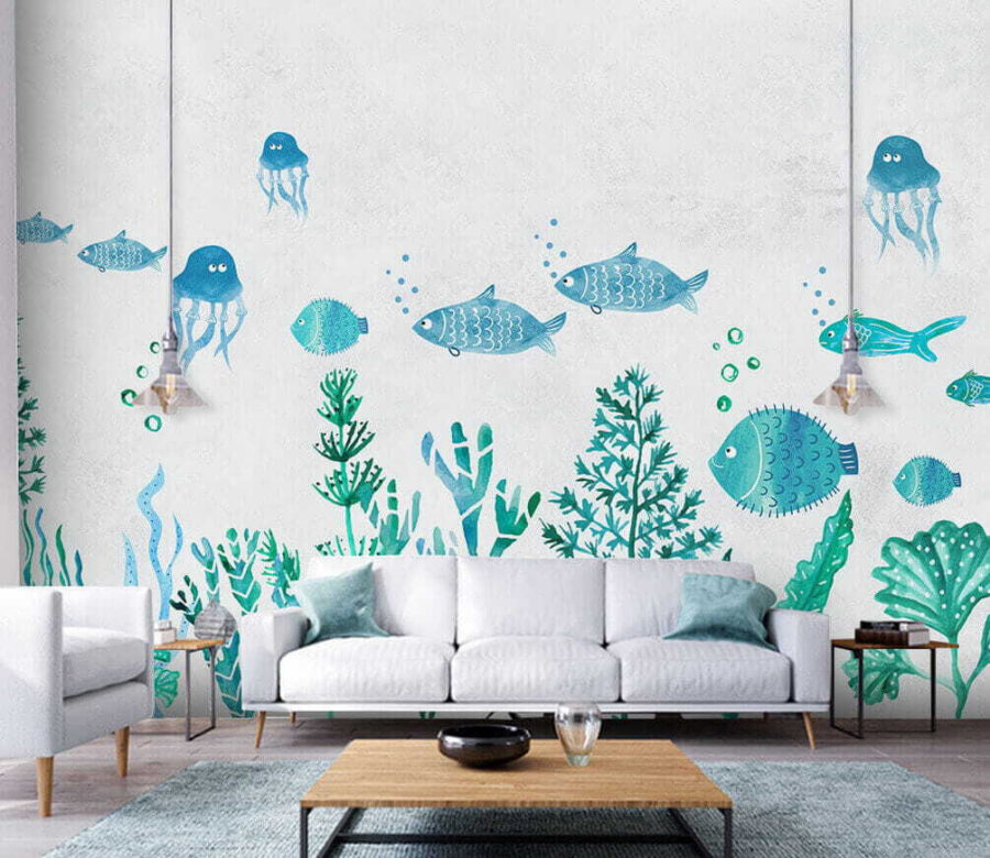 A group of fish and jellyfish u32524pig1m 900x780 - A group of fish and jellyfish - tegory
