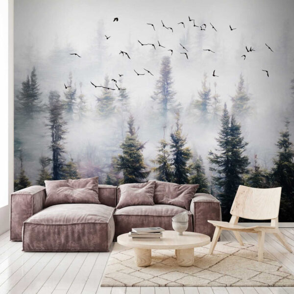 Birds flying in the sky over trees u32237pig1 600x600 - Birds flying in the sky over trees
