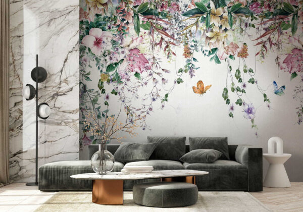 Painting of flowers and butterflies Painting of flowers and butterflies