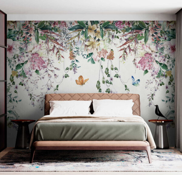 Painting of flowers and butterflies Painting of flowers and butterflies