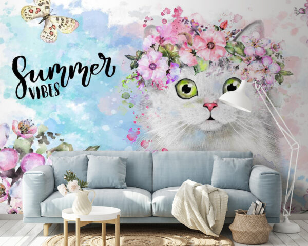 Cat with flowers on its head u30547pig14 600x480 - Cat with flowers on its head - tegory