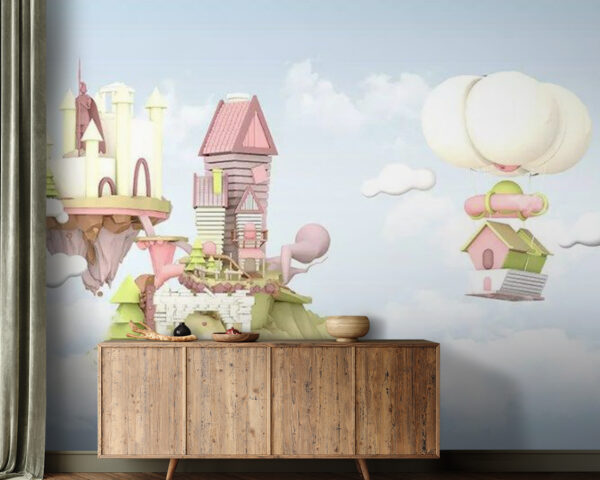 Cartoon houses floating in the sky u30533pig21m 600x480 - Cartoon houses floating in the sky - tegory