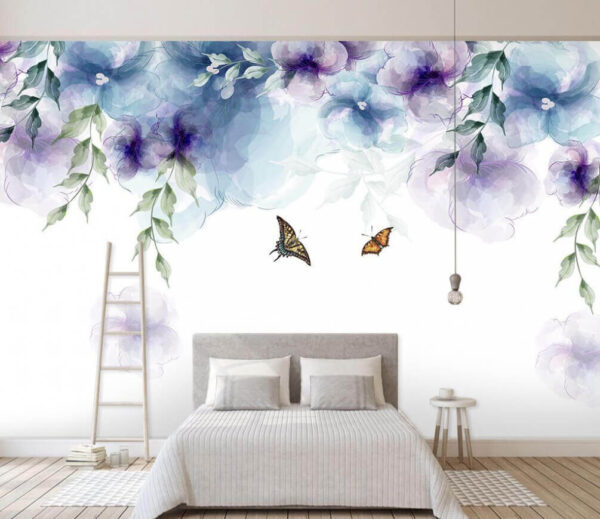 Butterfly and flowers with leaves u30153pib1m 600x519 - Butterfly and flowers with leaves - tegory