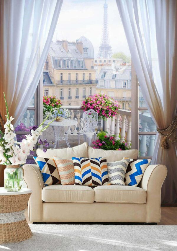 View of a balcony with a view of the eiffel tower from the window u30137pig2 600x850 - View of a balcony with a view of the eiffel tower from the window - tegory