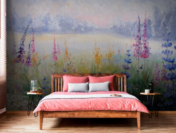 Painting of flowers in a field Painting of flowers in a field