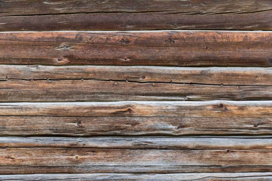 Close up of a log wall