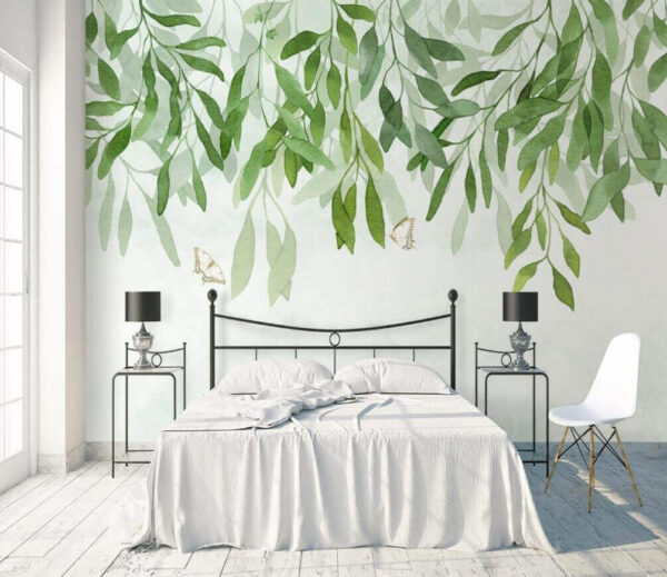Painting of leaves and butterflies u28926pib1m 600x519 - Painting of leaves and butterflies - tegory