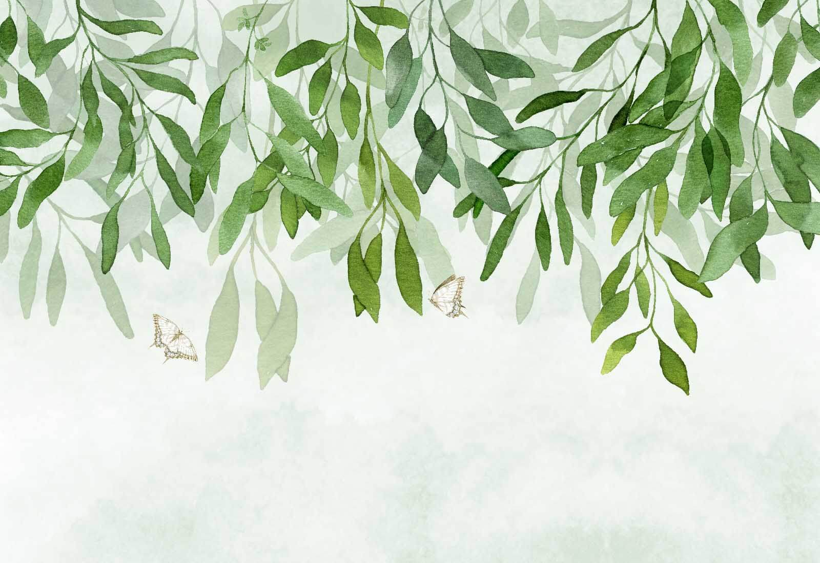 u28926p - Painting of leaves and butterflies - tegory