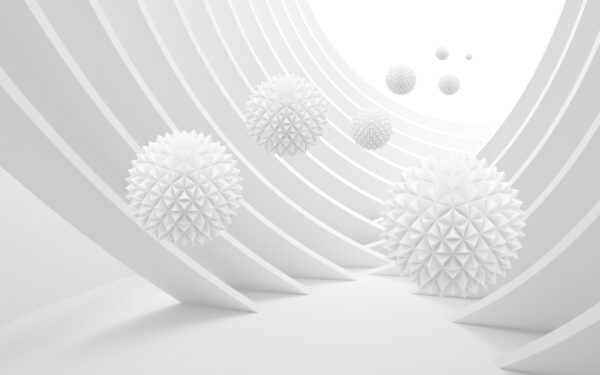 White spheres in a white room u28778p 600x375 - White spheres in a white room - tegory