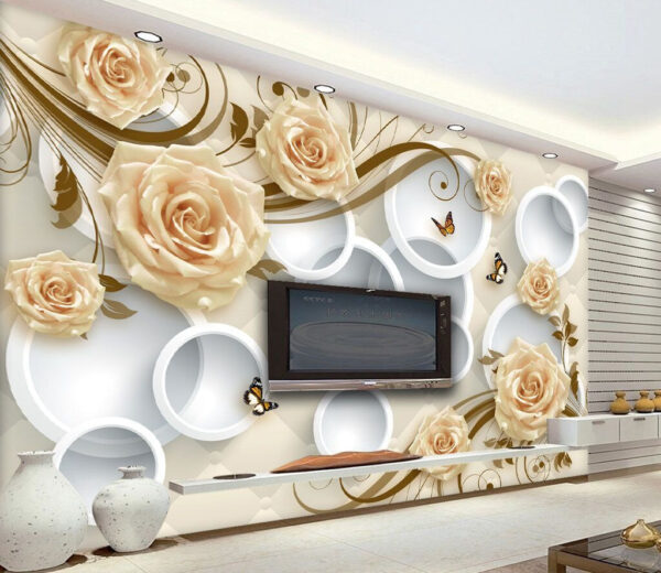 Wallpaper with roses and butterflies u28751pig1m 600x520 - Wallpaper with roses and butterflies - tegory